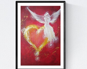 Guardian Angels Art Photo: "Angel heart" - Picture I love you, Art Prints, Best friends female gifts, mom daughter gift ideas decor pic