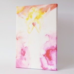 ღ CANVAS ANGEL ART ღ STRETChED On Wooden Frame: &quot;Love&quot; , Canvas Art Abstract, Angel Wings, Wall Decor, Hanging, Guardian Angel