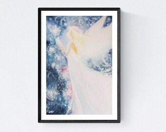 Abstract angel art photo "Cosmic light", perfect as birthday gift, homecoming gift and for putting in picture frame. Guardian angel