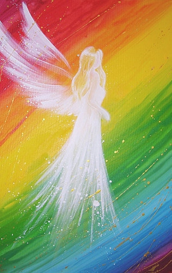 Kunstfoto für Bilderrahmen /"Einen Engel getroffen/" Engelbild Spirituell Wanddeko