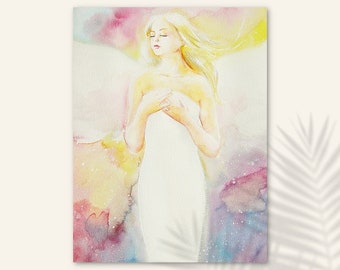 Spiritual Awakening Paintings "Feeling" Canvas Wall Art Prints. Gift Ideas for Women Birthday. Mindful Helpful Streghtenting. Yoga Reiki Pic