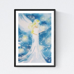 Mother Daughter Gifts, Angel Art Photo "Guided" Spiritual Aunt Gift Ideas, Wall Decor Tiny. Healing Energy Art Picture, Bedroom Meditation image 2