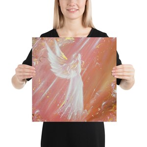 Mother Daughter Christmas Gifts, Art Posters &quot;Met in Dream&quot; Spiritual Guardian Angel,Gift Ideas,Living Room Wall Decor Pic Picture above bed