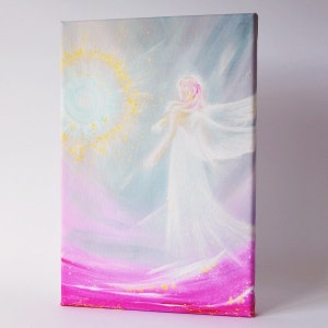 ღ CANVAS ANGEL ART ღ STRETChED On Wooden Frame: &quot;Angel magic&quot; , Canvas Art Abstract, Angel Wings, Wall Decor, Hanging, Guardian Angel