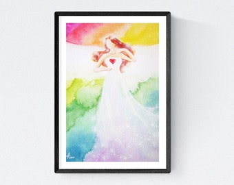 Abstract angel art photo "Heart wish", perfect as birthday gift, homecoming gift and for putting in picture frame. Guardian angel