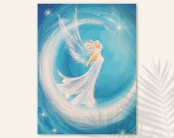 Bedroom Angel Decor "That is my dream" Spiritual Wall Pictures, Art Paintings. Mom Daughter Gift Ideas Living Room above Bed Inspiration