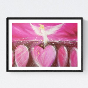 Limited angel art photo "Bridge to your heart" , modern angel painting, artwork, picture, digital, frame
