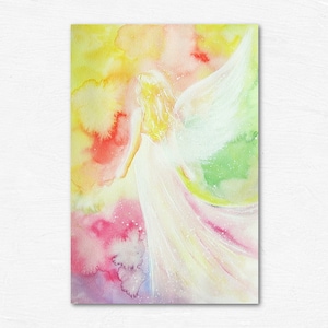Foto de arte de ángel: Arte de imágenes abstractas modernas "Lightness". Decoración de pared para sala de terapia, dormitorio. Regalos coloridos para ella, coloridos.