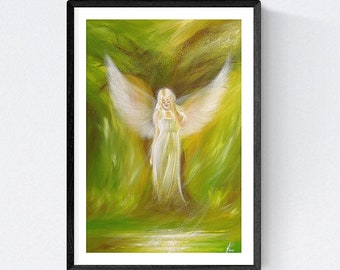 Limited angel art photo "The dreaming tree" , modern angel painting, artwork, picture frame, gift,