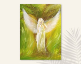 Angel Home Decor,Print on Canvas "The Dreaming Tree" Spiritual Wall Pictures Paintings. Mom Gifts Birthday,Living Room Bedroom above Bed