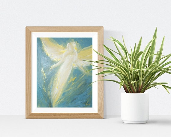 Angel Art Photo /"Feeling you/" Small Living Room Yoga Wall Decor Meditation Room