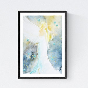 Abstract angel art photo &quot;Guardian of the stars&quot;, perfect as birthday gift, homecoming gift and for putting in picture frame. Guardian angel