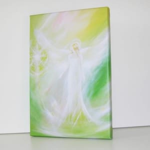 Angel canvas art - print streched on wooden frame: &quot;touched by magic&quot; , abstract wall art, artwork,gift,spiritual,magic,