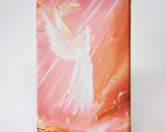 10th Anniversary GIFT, Girlfriend Gift, Gift for wife,  Religious wall art,Angel : "Met an Angel" Engagement gift for her Guardian angel
