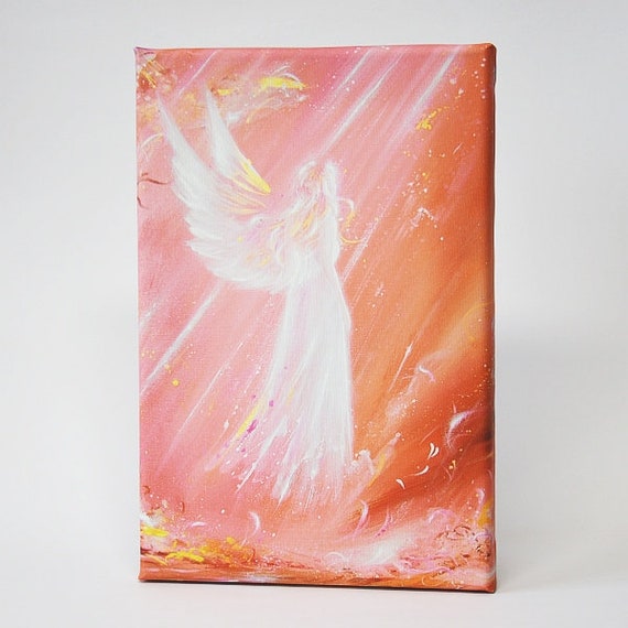 Kunstfoto für Bilderrahmen /"Einen Engel getroffen/" Engelbild Spirituell Wanddeko