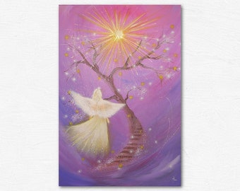 Mom Daughter Gifts, Art Photo "Following the light" Birthday gifts for Best Friend, Picture for her. Guardian Angels pic. Yoga Room Decor