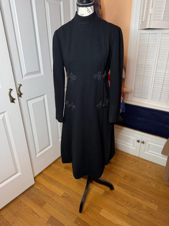 geoffrey beene jersey dress Vintage Black Crepe two piece set