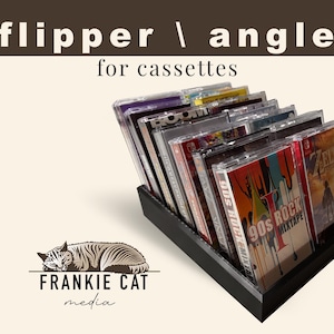 Flipper \ Angle Cassette Tape Display Tray - Holds 14 Tapes - Raised Display