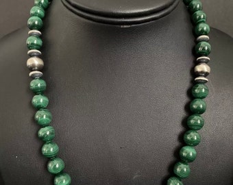Sterling Silver Turquoise Nuggets Bead Necklace. 22 inch
