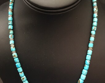 Native American sterling silver turquoise necklace