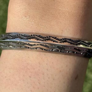 Sunshine Reeves Sterling Silver Stacker Cuff Bracelet Navajo Gift