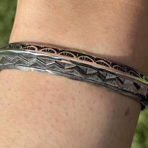 Sunshine Reeves Sterling Silver Stacker Cuff Bracelet Navajo Gift