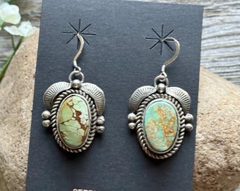 Gem Grade Royston Turquoise Dangle Earrings 3 Handmade by Navajo