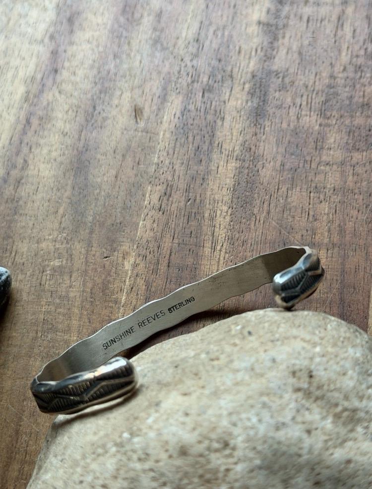 Sunshine Reeves Sterling Silver Stacker Cuff Bracelet Navajo