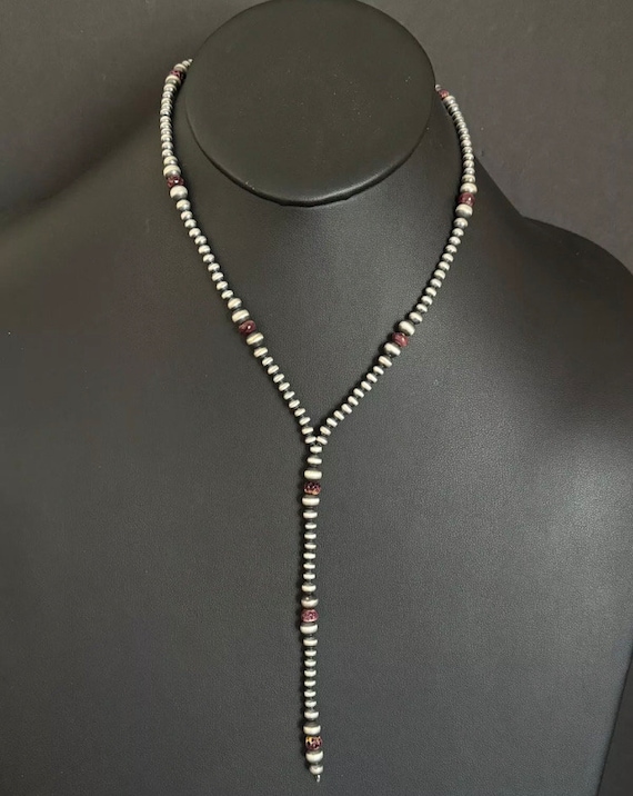 Sterling Silver Purple Spiny Oyster W Pearls Bead Lariat Y