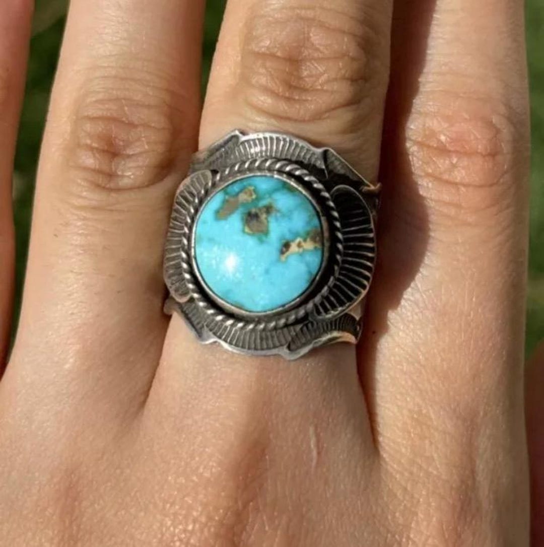 【NANA】 Andy Cadman 9〜10号　リング Andy Cadman Sterling Silver Sonoran Gold Turquoise Ring. Size 9