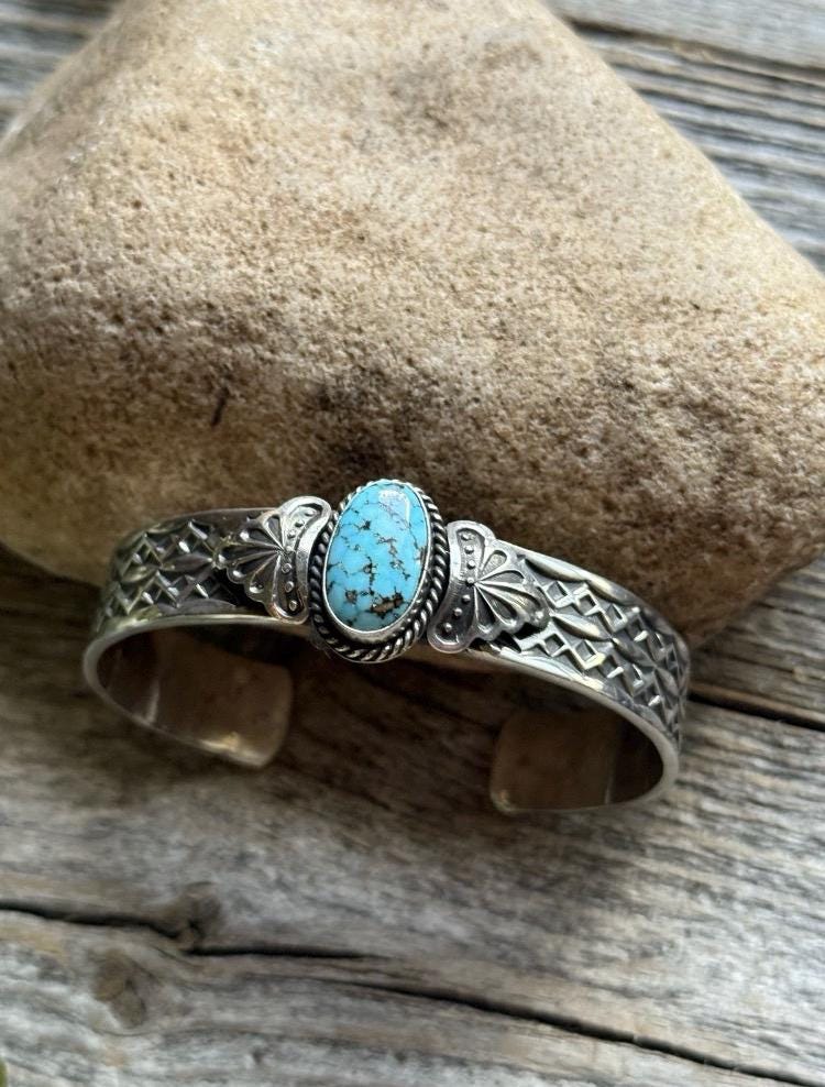 ※ ntkontact Sunshine Reeves Sunshine Reeves Turquoise Sterling Silver Stacker Stamped