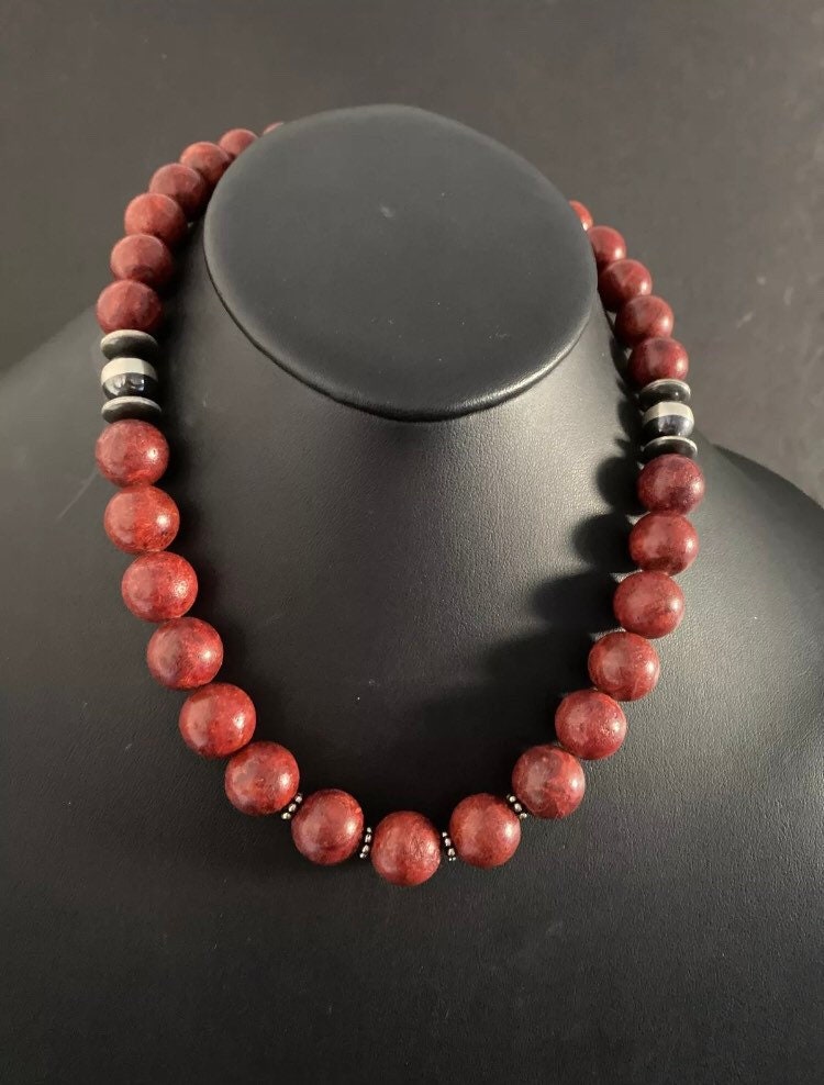 Sterling Silver Red Apple Coral Bead 
