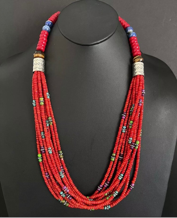 Multi strand coral on sale necklace