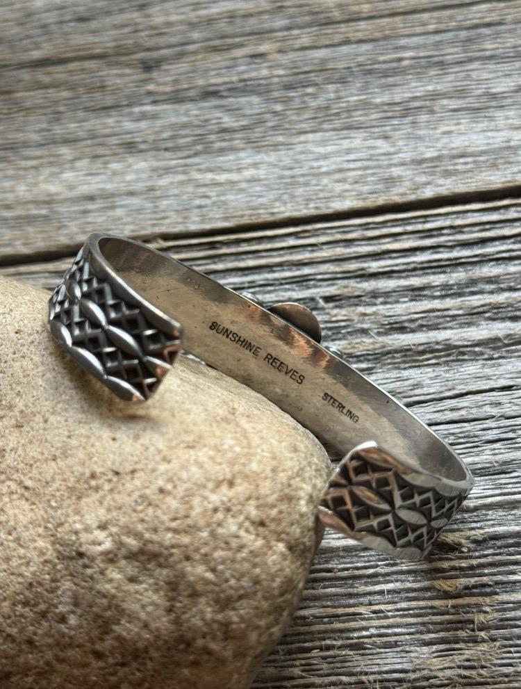 Sunshine Reeves Turquoise Sterling Silver Stacker Stamped