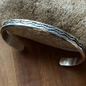 Sunshine Reeves Sterling Silver Stacker Cuff Bracelet Navajo