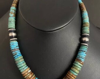 スターリングシルバーのグラデーションブルーグリーンターコイズビーズ