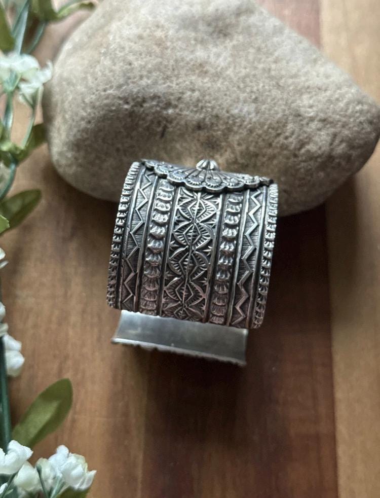 Sunshine Reeves Sterling Silver Thunderbird Cuff Bracelet Navajo