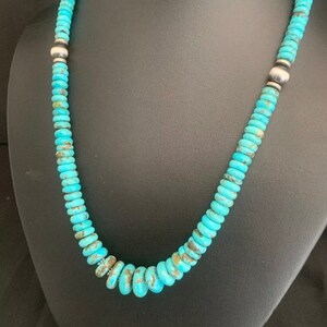 Sterling Silver Graduated Turquoise Bead Necklace 18 Inch - Etsy