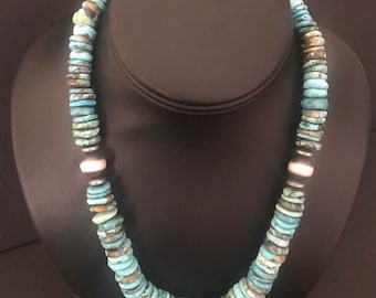Native American Sterling Silver Turquoise Necklace