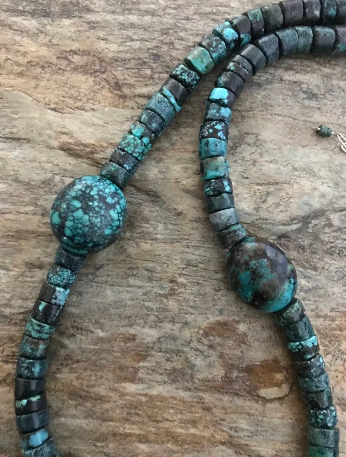 Sterling Silver Turquoise Bead Necklace. 20.25 Inch - Etsy
