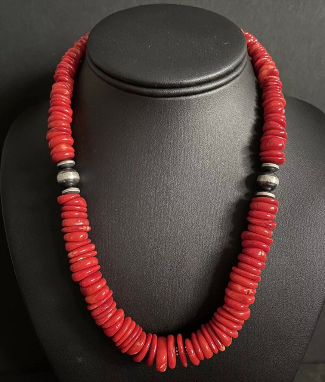 Collier En Argent 925 Avec Perles Blanches Et Camée Sardonique Corail - 49 Cm - Neuf Avec étiquettes