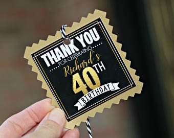 Printed Water Labels 40th Birthday Party Water Bottle Wraps Etsy