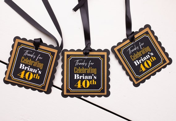 40th Birthday Favor Tags, Milestone Birthday Decor, Cheers to 40 Years, Adult Birthday Party Decor Il_570xn