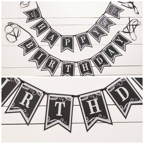 Masculine Birthday Banner, Milestone Birthday Decorations, Vintage Dude, Adult Birthday Party ...
