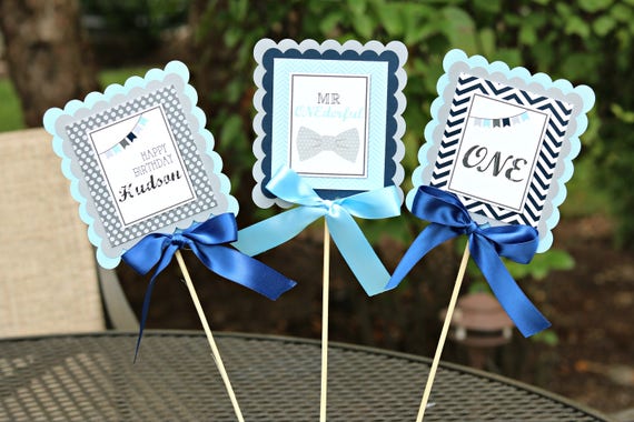 Little Man Decorations Little Man Birthday Bowtie Centerpiece