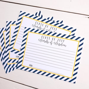 Graduation Advice Cards, Graduation Wish Cards, Graduation Party Decorations, Any School Colors!