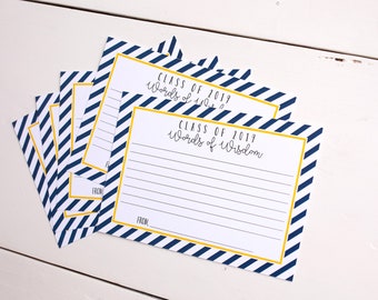 Words of Wisdom, Advice and Wish Cards for Graduation Celebration, Any School Colors!