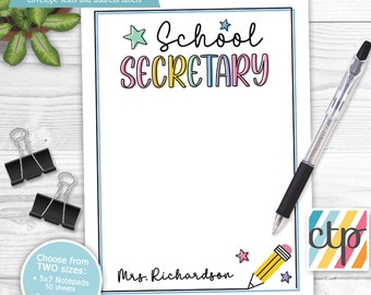 School Secretary Gift, Teacher Notepad, Personalized Notepad, Teacher Appreciation Gift, Secretary Gifts,