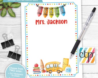 Personalized Notepad, Memo Pads, Personalized Gifts, Teacher Christmas Gifts, Preschool Teacher Gifts,