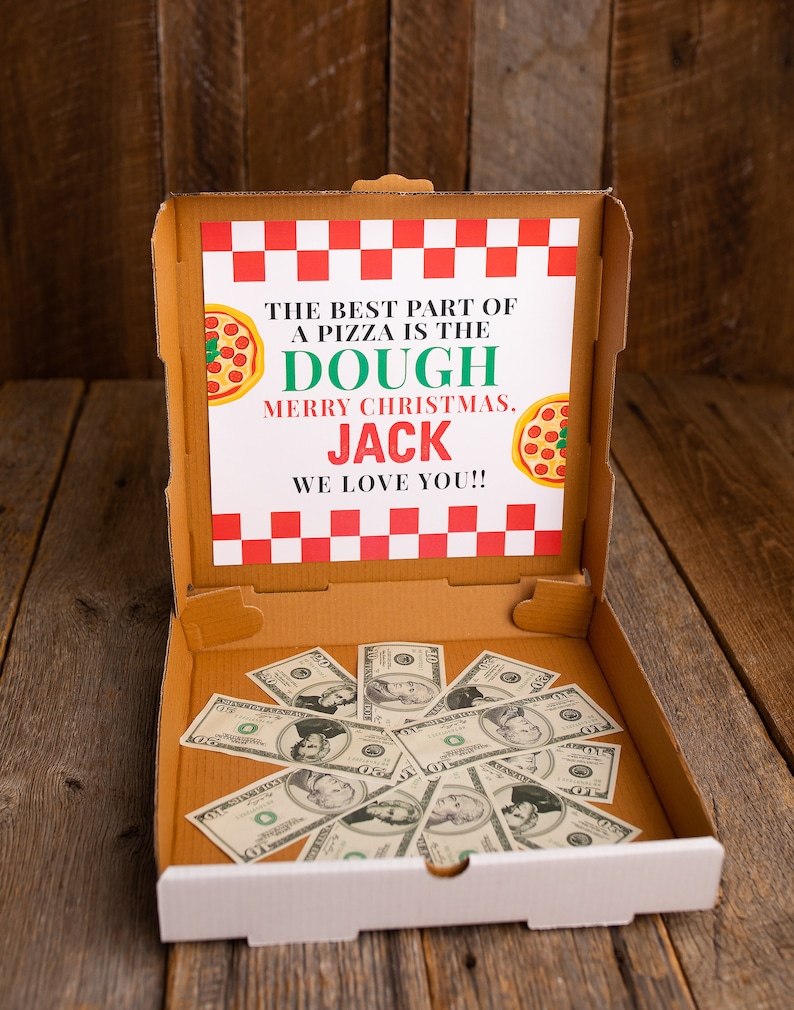 Pizza Box Money Gift Personalized With Name Ready Made Pizza Etsy